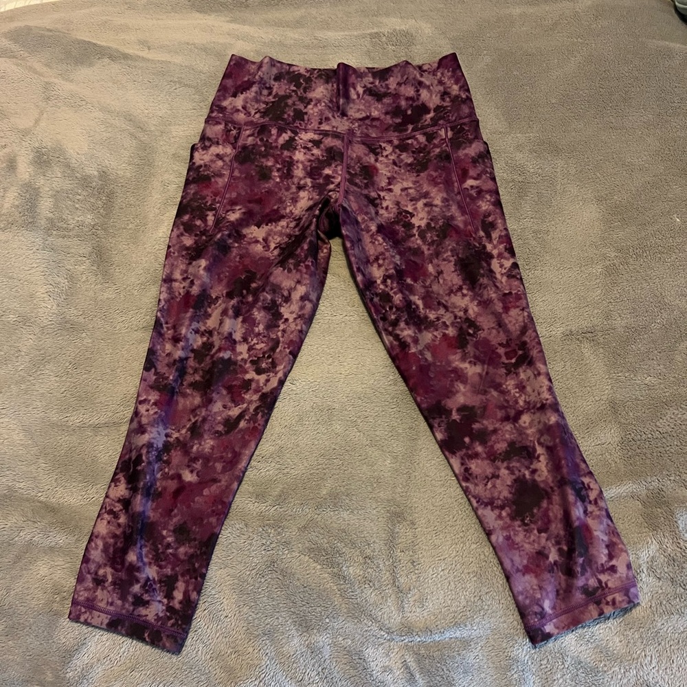 Athleta Purple Tie-Dye Leggings